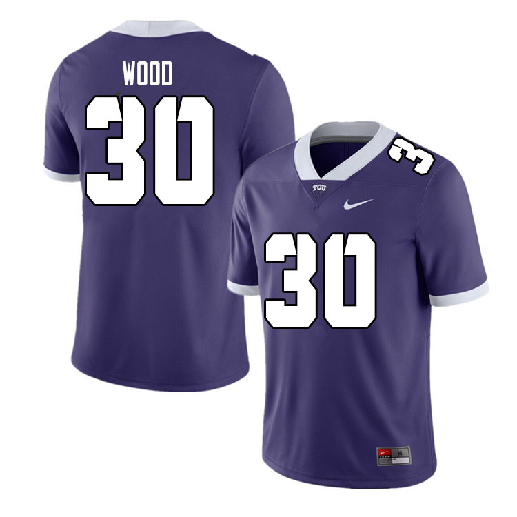 Men #30 Alijah Wood TCU Horned Frogs College Football Jerseys Sale-Purple